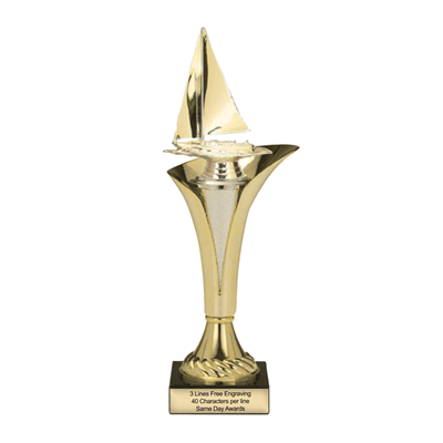 Typhoon Trophy Cup<BR> Sailboat<BR> 12.5 or 15 Inches