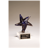 Blue Starfish<BR> Art Glass Trophy<BR> 7 Inches