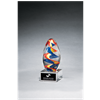 Multi Color Egg Shape<BR> Art Glass Trophy<BR> 6 Inches