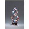 Multi Color Helix<BR> Art Glass Trophy<BR> 10 Inches