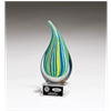 Multi Color Teardrop<BR> Art Glass Trophy<BR> 8.25 Inches