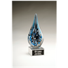 Multi Color Teardrop<BR> Art Glass Trophy<BR> 10 Inches