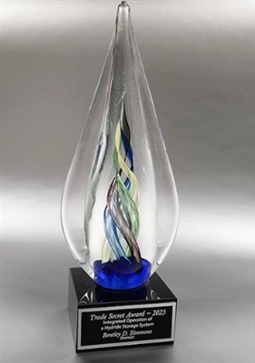 Infinity<BR> Art Glass Trophy<BR> 10.75 Inches