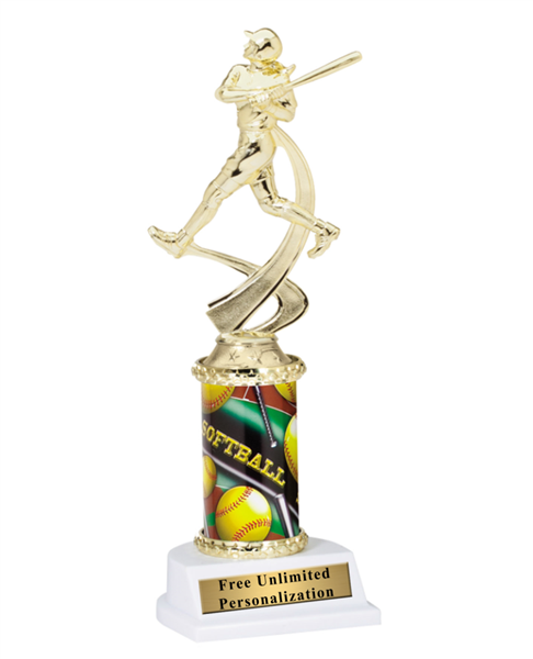 Softball Theme Trophy<BR> 10 Inches