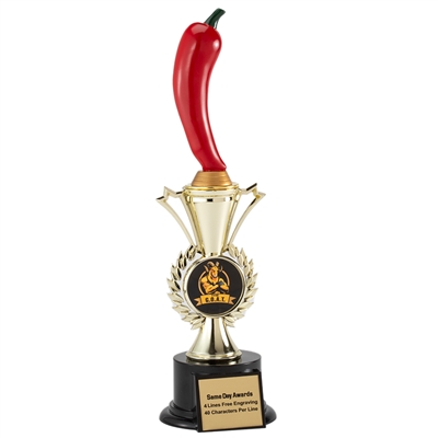 Chili Pepper<BR> G.O.A.T. Trophy<BR> 14.5 Inches