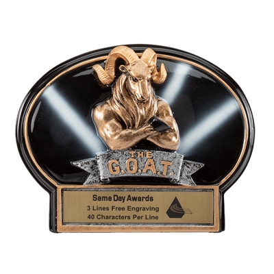 Burst Thru GOAT<BR> Wall Plaque or Stand Up Trophy<BR> 7 1/4" x 5"