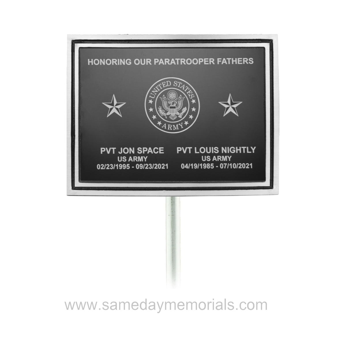 Midwest Awards. Cast Aluminum Outdoor Memorial Plaque w/ Stake