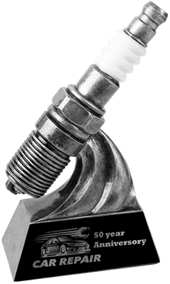 Silver Spark Plug Trophy<BR> 6 & 8 Inches