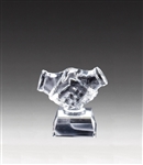 Handshake<BR> Crystal Trophy<BR> 4.75 Inches