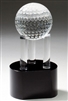 Golf Ball with Pillars<BR> Crystal Trophy<BR> 7.75 Inches