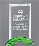 Green Billboard<BR> Crystal Trophy<BR> 7.25 to 8.75 Inches