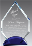 Blue Base <BR> Arrow Crystal Trophy<BR> 6.75 to 8 Inches