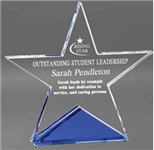 Blue Star<BR> Crystal Trophy<BR> 5 or 5.75 Inches