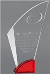 Red Fan<BR> Crystal Trophy<BR> 7.25 to  9.25 Inches