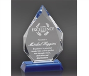 Cobalt Peak<BR> Crystal Trophy<BR> 7.5 or 8.5 Inches