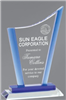 Ice Blue Edge<BR> Crystal Trophy<BR> 8 or 9 Inches