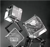 Small Cube<BR> Crystal Trophy<BR>  2 to 3 Inches