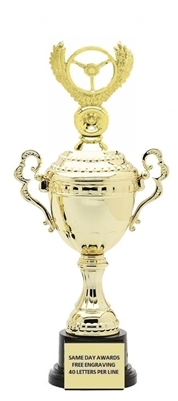 Monaco Gold Cup<BR> Winged Wheel Trophy<BR> 13.5-17 Inches