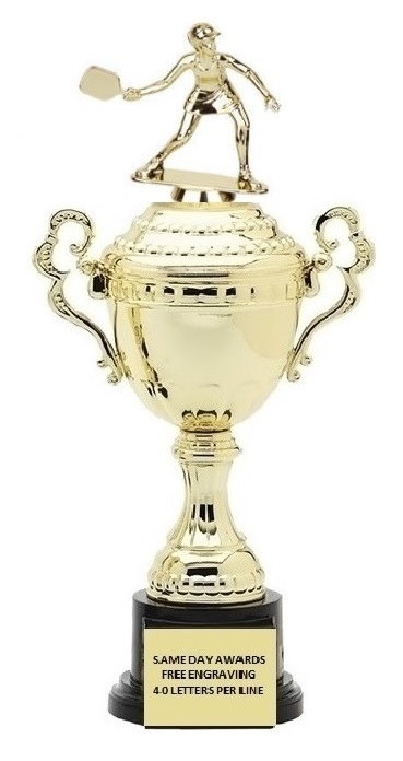 Monaco Gold Cup<BR> Female Pickleball Trophy<BR> 13.5-17 Inches