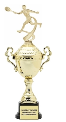 Monaco Gold Cup<BR> Male Motion Tennis Trophy<BR> 13.5-17 Inches