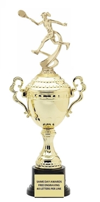 Monaco Gold Cup<BR> Female Motion Tennis Trophy<BR> 13.5-17 Inches