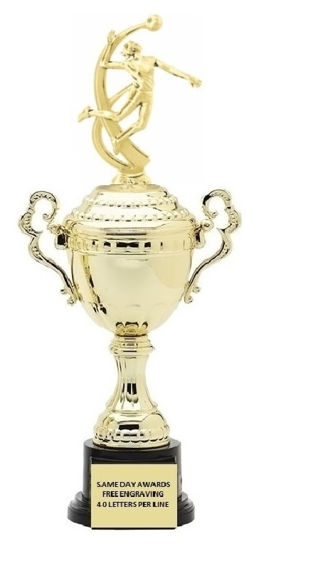 Monaco Gold Cup<BR> Female Motion Volleyball Trophy<BR> 13.5-17 Inches
