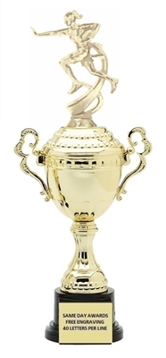 Monaco Gold Cup<BR> Motion Female Flag Football Trophy<BR> 13.5-17 Inches