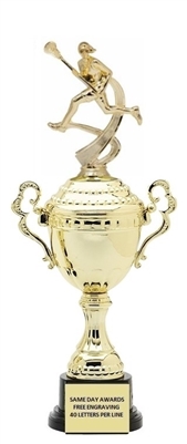 Monaco Gold Cup<BR> Female Motion Lacrosse Trophy<BR> 13.5-17 Inches