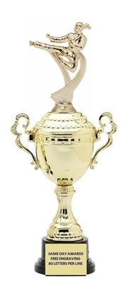 Monaco Gold Cup<BR> Female Motion Karate Trophy<BR> 13.5-17 Inches