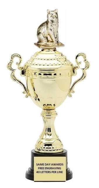 Monaco Gold Cup<BR> Cat Trophy<BR> 13.5-17 Inches