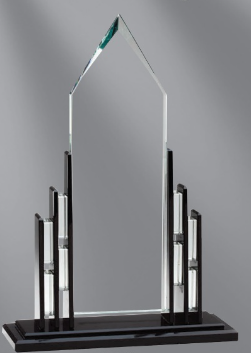 Premium Black Cathedral<BR> Crystal Trophy<BR> 14 Inches