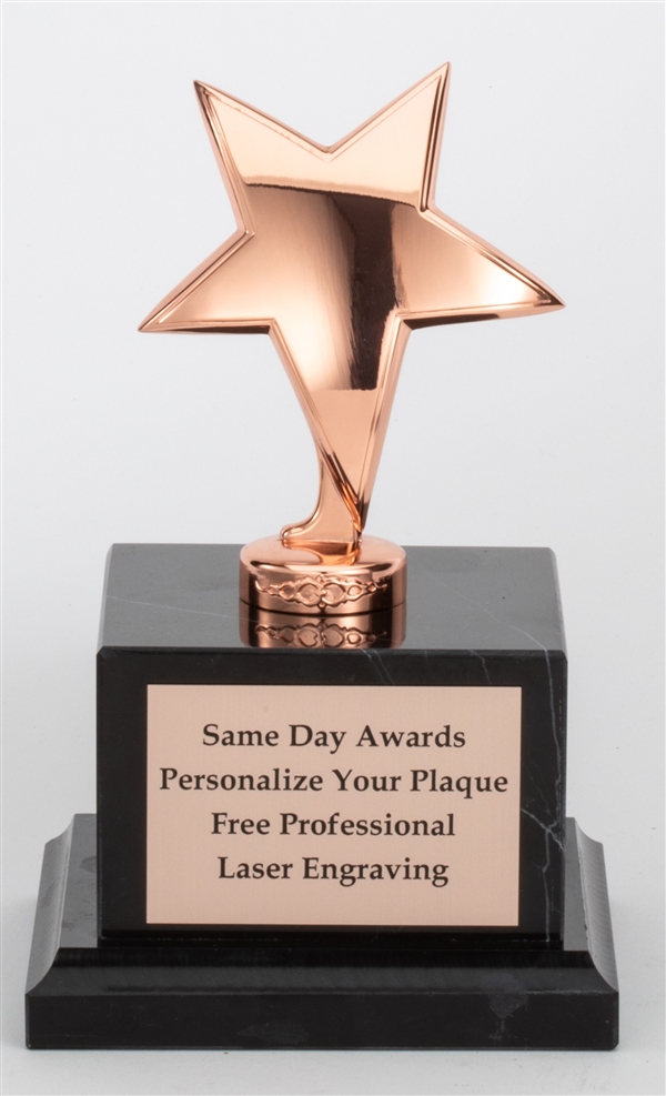 Premium Metal<BR> Bronze Star Trophy<BR> 7 Inches