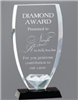 Ebony Accent<BR> Diamond Crystal Trophy<BR> 7 3/4 Inches