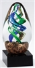 Ribbon Twirl<BR> Art Glass Trophy<BR> 6 Inches