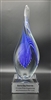 Blue Swirl<BR> Art Glass Trophy<BR> 13.5 Inches