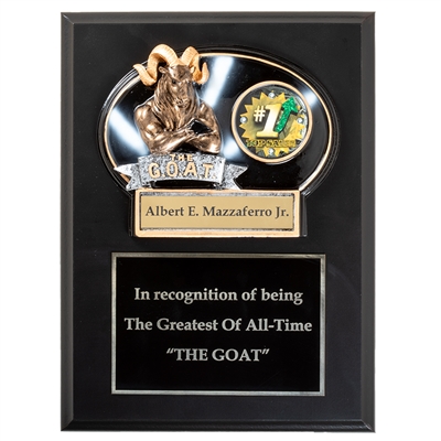 Ebony Matte Plaque<BR> G.O.A.T.  Sales Award<BR> 9" x 12"