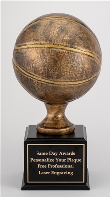 Up to 16 Year<BR>Bronzed<BR>Basketball Trophy<BR> 16 Inches