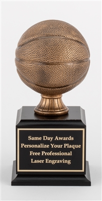 Premium Antqiue Gold<BR>Basketball Trophy<BR>9 Inches