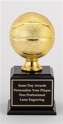 Premium Gold<BR>Basketball Trophy<BR>9 Inches