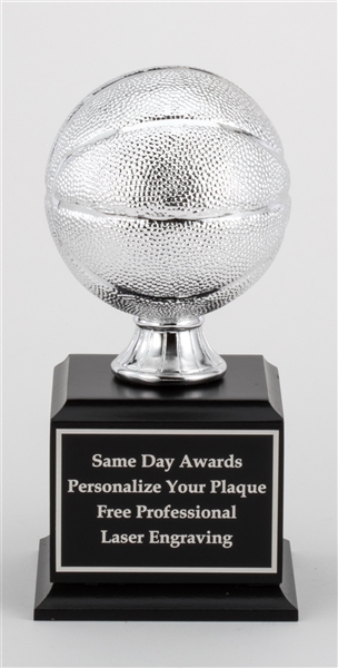Premium Silver<BR>Basketball Trophy<BR>9 Inches