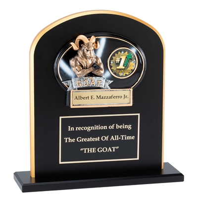 Burst Thru G.O.A.T. <BR>Top Sales or Custom Logo<BR> Plaque or Trophy<BR> 7 1/4" x 5"