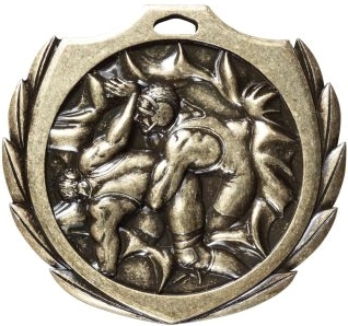 SAME DAY<BR>Burst Wrestling Medal<BR> 2.25 Inches