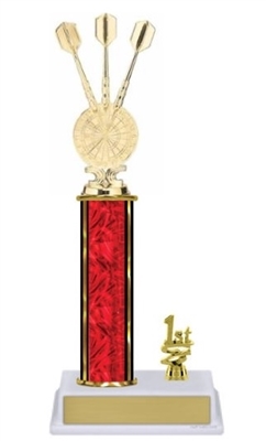 Single Column - 1 Trim<BR> Triple Dart Trophy<BR> 10-12 Inches<BR> 10 Colors