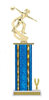 Wide Column with Trim<BR> Female Motion Bowling Trophy<BR> 12-14 Inches<BR> 10 Colors